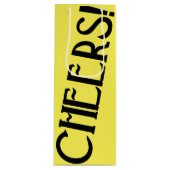 Cheers Yellow Art Deco Wijn Cadeautas (Voorkant)