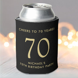 Cheers Zwart Goud 70ste Verjaardagsfeest Blikjeskoeler