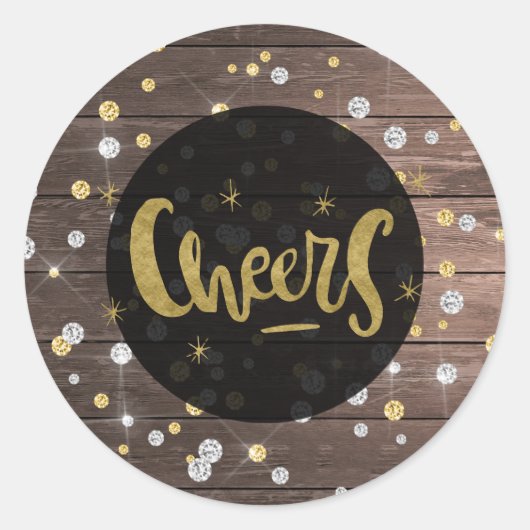 CHEERST Kerstmis nieuwe jaren met Silver Gold-Stip Ronde Sticker (Voorkant)