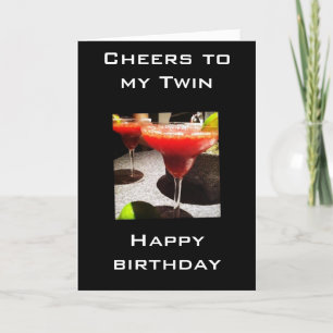 CHEERT MIJN TWIN OP ONZE BIRTHDAG KAART