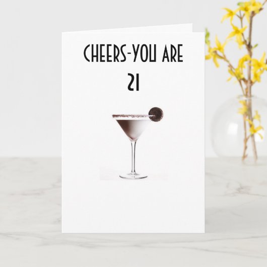 CHEERT OP UW 21ste BIRTHDAY Kaart (Gele Bloem)