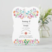 Cheery 2e verjaardag Girl FIESTA LLAMA Folk Flower Kaart (Staand voorkant)