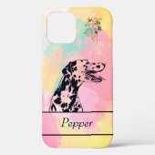 Cheery Abstract Inked Dalmatian Dog iPhone 12 Hoes (Achterkant)