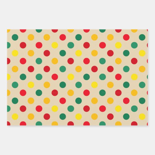 Cheery All-Age Polka Dot and Stripes Inpakpapier Vel (Voorkant)
