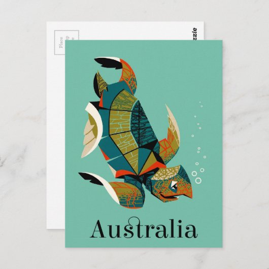 Cheery Australian Zee Turtle Briefkaart (Voorkant / Achterkant)