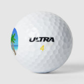 Cheery Beach Scene MONOGRAM Golf Balls voor vrouwe Golfballen (Logo)