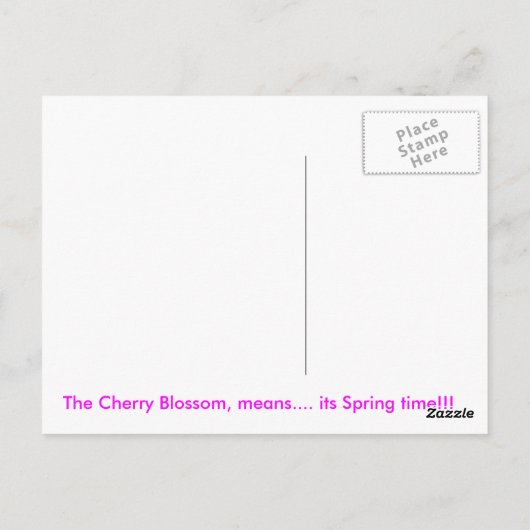 Cheery Blossom Briefkaart (Achterkant)