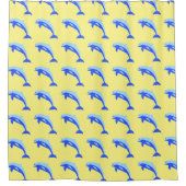Cheery Blue Jumping Dolfijn Ocean Cartoon Douchegordijn (Voorkant)
