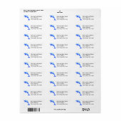 Cheery Blue Jumping Dolfijn Ocean Cartoon Etiket (Full Sheet)