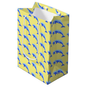 Cheery Blue Jumping Dolfijn Ocean Cartoon Medium Cadeauzakje