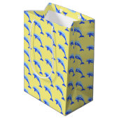 Cheery Blue Jumping Dolfijn Ocean Cartoon Medium Cadeauzakje (Achterkant Gekanteld)