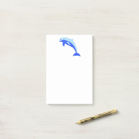 Cheery Blue Jumping Dolfijn Ocean Cartoon Post-it® Notes (Op bureau)