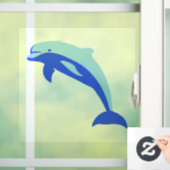 Cheery Blue Jumping Dolfijn Ocean Cartoon Raamsticker (Huis)
