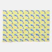 Cheery Blue Jumping Dolfijn Ocean Cartoon Theedoek (Horizontaal)