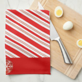 Cheery Candy Cane Stripes Theedoek (Quarter Fold)