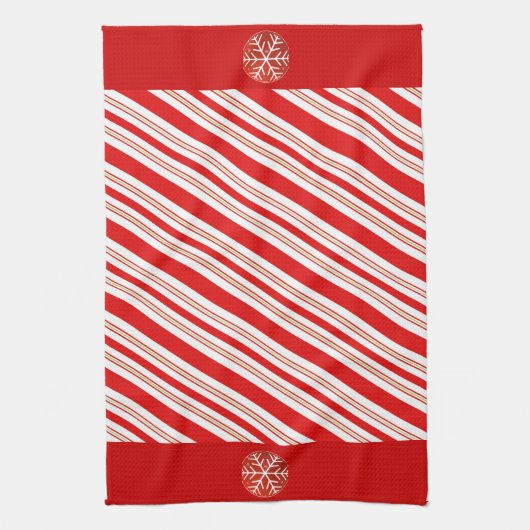 Cheery Candy Cane Stripes Theedoek (Verticaal)