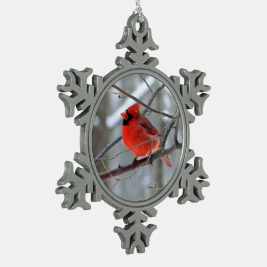 Cheery Cardinal Snowflake Ornament (Links)