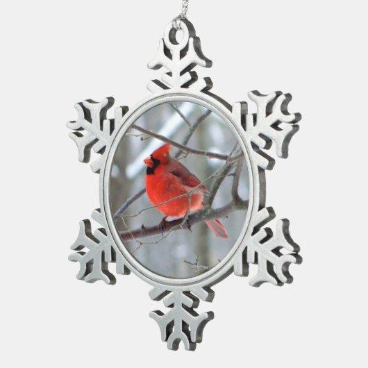 Cheery Cardinal Snowflake Ornament (Rechts)