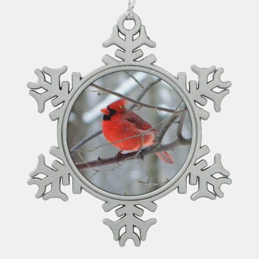 Cheery Cardinal Snowflake Ornament (Voorkant)