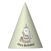 Cheery Cat Birthday Cake Customizable Design Feesthoedjes (Voorkant)