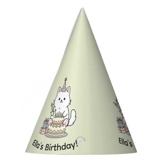 Cheery Cat Birthday Cake Customizable Design Feesthoedjes (Links)