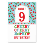 Cheery Cherry Berry Eerste Verjaardag Tafelnummer (Voorkant)