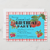 Cheery Cherry Birthday Party Invitation Kaart (Voorkant)