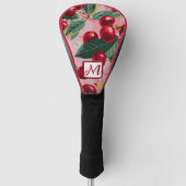 Cheery Cherry Retro Roze Monogram Golfheadcover (Voorkant)