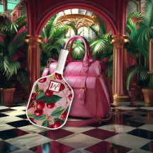 Cheery Cherry Retro Roze Monogrammed