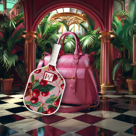 Cheery Cherry Retro Roze Monogrammed Pickleball Paddle