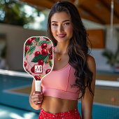 Cheery Cherry Retro Roze Monogrammed Pickleball Paddle