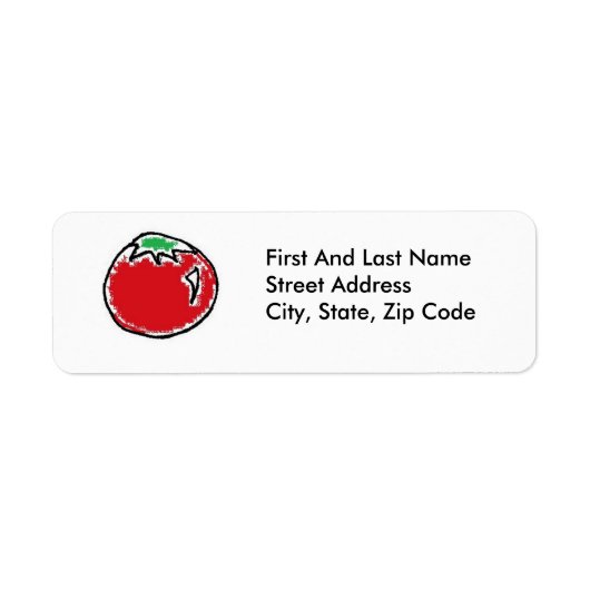 Cheery Cherry Tomato Cartoon Etiket (Voorkant)