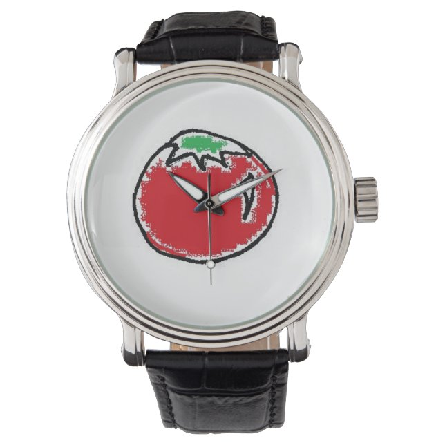 Cheery Cherry Tomato Cartoon Horloge (Voorkant)