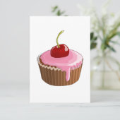 Cheery Cupcake Uitnodigingen (Staand voorkant)