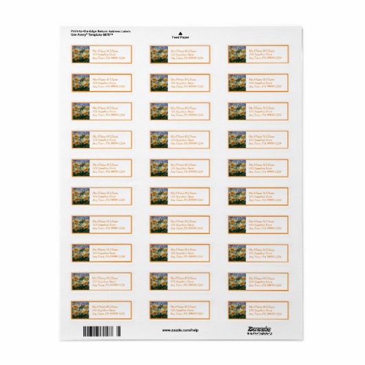 Cheery Daffodils Etiket (Full Sheet)