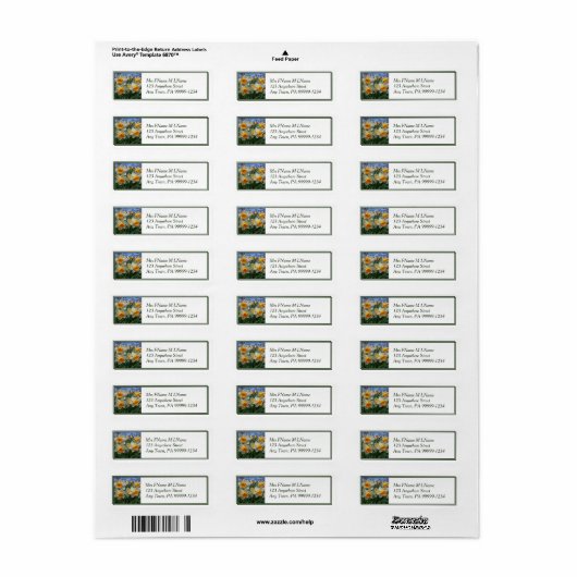 Cheery Daffodils Etiket (Full Sheet)