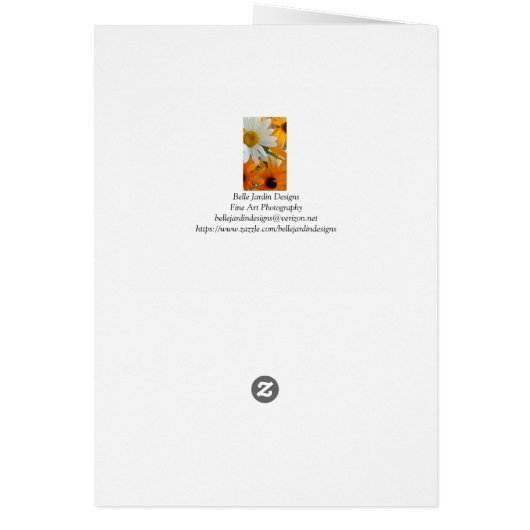 Cheery daisy "dankjewel" voor alle gelegenheden (Achterkant)