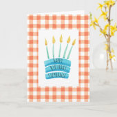 Cheery Happy Birthday Cake Kaart,  Kaart (Gele Bloem)