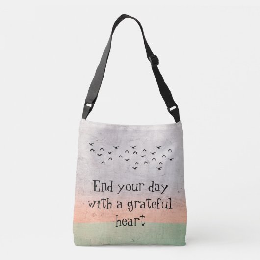 Cheery "Inspirerend Words" Sunrise Canvas tas (Achterkant)