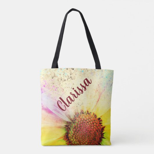 Cheery Pastel Sunflower Tote Bag (Achterkant)