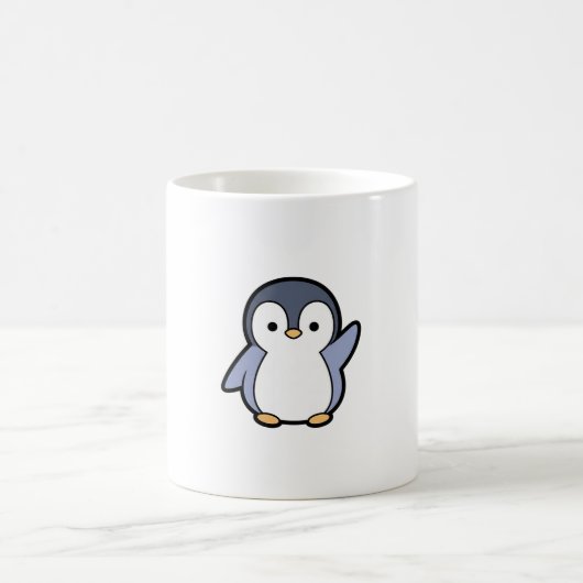 Cheery Penguin – Cute Kawaii Illustration Koffiemok (Center)