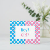 Cheery Polka-Dotted Gender onthullen Nodig Briefka Briefkaart (Staand voorkant)