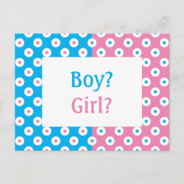 Cheery Polka-Dotted Gender onthullen Nodig Briefka Briefkaart