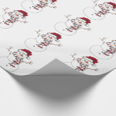 Cheery Red en White Snowman Wrapping Paper Cadeaupapier (Hoek)