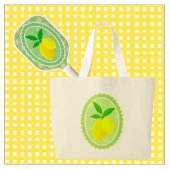 Cheery Retro Zonnige Gele Citroen Grote Tote Bag