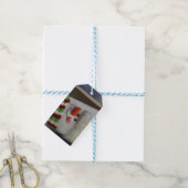 Cheery snewman-tas cadeaulabel (Met Touw)