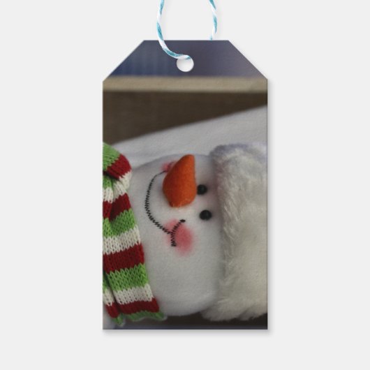 Cheery snewman-tas cadeaulabel (Voorkant)