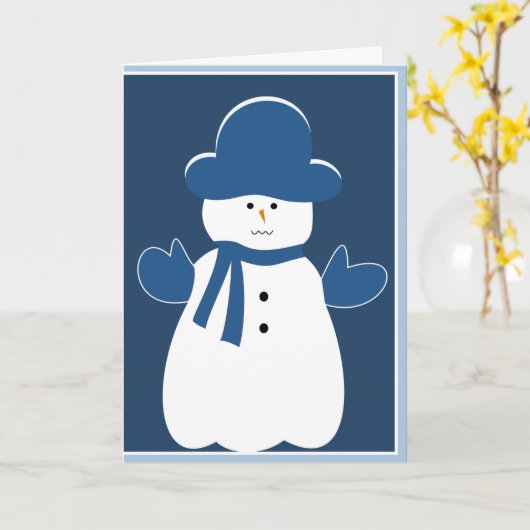 Cheery Snowman Kaart (Gele Bloem)