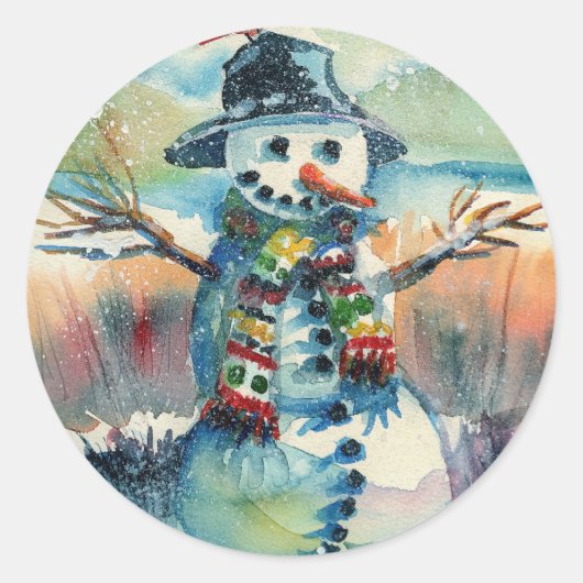 Cheery Snowman Sticker (Voorkant)