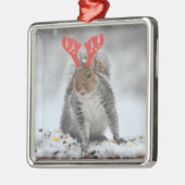 Cheery Squirrel With Antlers Square Ornament (Links)
